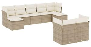 VidaXL Polyrattan Kerti Ülőgarnitúra - 9 részes - Bézs