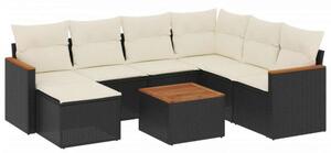 VidaXL Polyrattan Kerti Ülőgarnitúra - 8 részes - Fekete