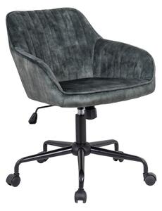 Stílusos irodai szék Esmeralda zöld bársony