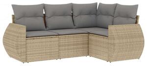 VidaXL Polyrattan Kerti Ülőgarnitúra - 4 részes - Bézs