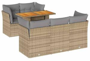 VidaXL Polyrattan Kerti Ülőgarnitúra - 6 részes - Bézs