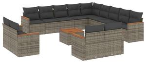 VidaXL Polyrattan Kerti Ülőgarnitúra - 14 részes - Szürke