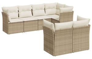 VidaXL Polyrattan Kerti Ülőgarnitúra - 7 részes - Bézs