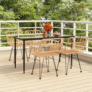 5 részes polyrattan kerti étkezőgarnitúra