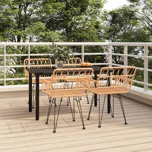 5 részes polyrattan kerti étkezőgarnitúra