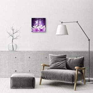 Szögletes fali üvegóra Virág 30x30