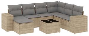 VidaXL Polyrattan Kerti Ülőgarnitúra - 8 részes - Bézs