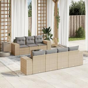 VidaXL Polyrattan Kerti Ülőgarnitúra - 8 részes - Bézs