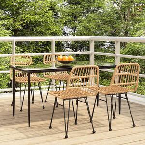 5 részes polyrattan kerti étkezőgarnitúra