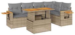 VidaXL 5 részes Polyrattan Kerti Ülőgarnitúra - Bézs