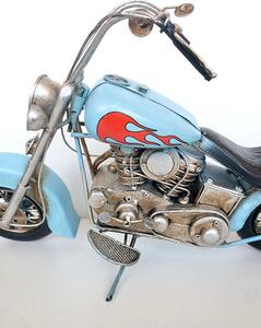 Chopper motor modell - Vintage dekoráció - Kék - 39 cm