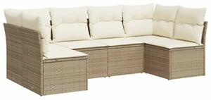 VidaXL Polyrattan Kerti Ülőgarnitúra - 6 részes - Bézs