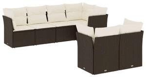 VidaXL Polyrattan Kerti Ülőgarnitúra - 7 részes, Barna