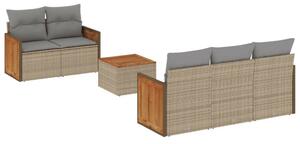 VidaXL Polyrattan Kerti Ülőgarnitúra - 6 részes - Bézs