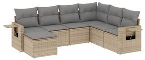 VidaXL Polyrattan Kerti Ülőgarnitúra - 7 részes - Bézs