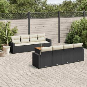 VidaXL Polyrattan Kerti Ülőgarnitúra - 9 részes - Fekete