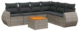 VidaXL Polyrattan Kerti Ülőgarnitúra - 7 részes - Szürke