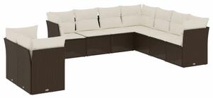 VidaXL Polyrattan Kerti Ülőgarnitúra - Barna - 9 részes