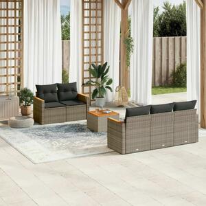 VidaXL Polyrattan Kerti Ülőgarnitúra - 6 részes - Szürke
