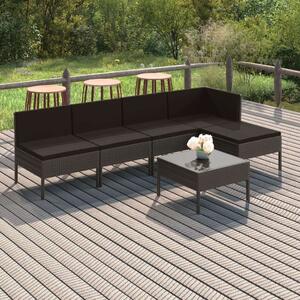 Polyrattan Kerti Bútorszett - 6 részes - Szürke