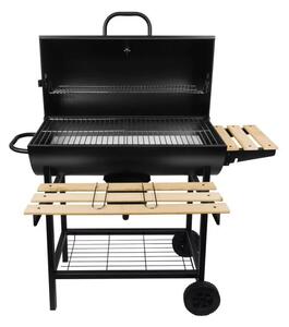 Faszenes BBQ grillsütő ,Krómozott rács ,Beépített hőmérő