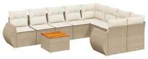 VidaXL Polyrattan Kerti Ülőgarnitúra - 9 részes - Bézs