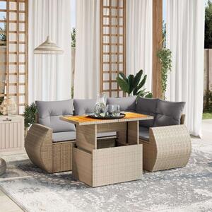 VidaXL Polyrattan Kerti Ülőgarnitúra - 5 részes - Bézs