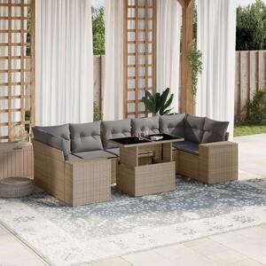 Polyrattan Kerti Ülőgarnitúra - 8 részes - Bézs