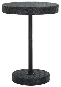 Fekete polyrattan kerti asztal 75,5 x 106 cm