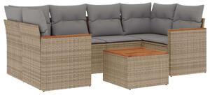 VidaXL Polyrattan Kerti Ülőgarnitúra - 7 részes