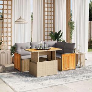 VidaXL Polyrattan Kerti Ülőgarnitúra - 5 részes - Bézs