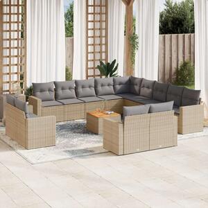 VidaXL Polyrattan Kerti Ülőgarnitúra - 14 részes - Bézs