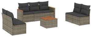 VidaXL Polyrattan Kerti Ülőgarnitúra - 8 részes - Szürke
