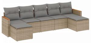 VidaXL Polyrattan Kerti Ülőgarnitúra - 7 részes - Bézs