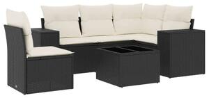 VidaXL Polyrattan Kerti Ülőgarnitúra - 6 részes - Fekete
