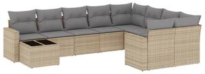 VidaXL Polyrattan Kerti Ülőgarnitúra - 10 részes - Bézs