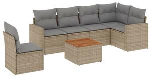 VidaXL Polyrattan Kerti Ülőgarnitúra - 7 részes - Bézs