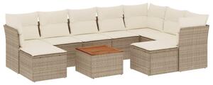 VidaXL Polyrattan Kerti Ülőgarnitúra - 10 részes - Bézs