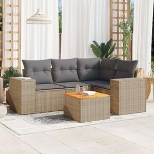 VidaXL Polyrattan Kerti Ülőgarnitúra - 5 részes - Bézs