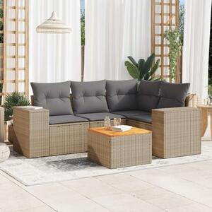 VidaXL Polyrattan Kerti Ülőgarnitúra - 5 részes - Bézs