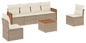 VidaXL Polyrattan Kerti Ülőgarnitúra - 7 részes - Bézs