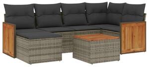 VidaXL Polyrattan Kerti Ülőgarnitúra - 7 részes - Szürke