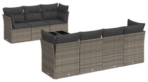 VidaXL Polyrattan Kerti Ülőgarnitúra - 8 részes - Szürke