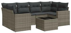 VidaXL Polyrattan Kerti Ülőgarnitúra - 7 részes - Szürke