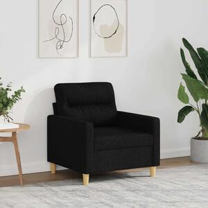 Fekete szövet kanapéfotel 60 cm