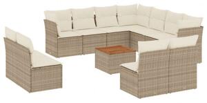 VidaXL Polyrattan Kerti Ülőgarnitúra - 12 részes - Bézs