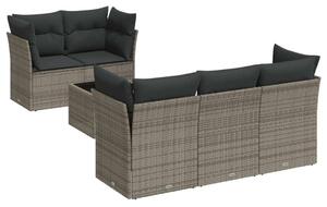 VidaXL Polyrattan Kerti Ülőgarnitúra - 6 részes - Szürke