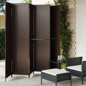 VidaXL Polyrattan Térelválasztó - Barna - 6 Panel - 294x200 cm