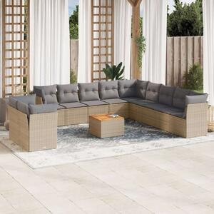 VidaXL Polyrattan Kerti Ülőgarnitúra - 12 részes - Bézs