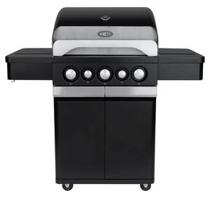 Gázgrill, Boretti, Leonardo 3B, 5 főzőlap, 58x42 cm, fekete